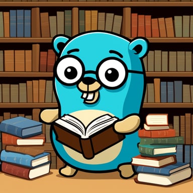 Go Blue Gopher as a Korean Seonbi with many books and studying hard.