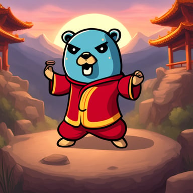 Go Blue Gopher as the kung fu grandmaster