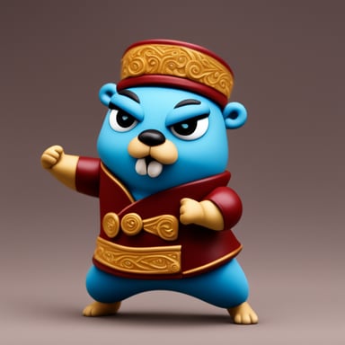 Go Blue Gopher as a muscular kung fu grandmaster.