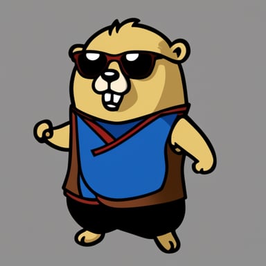 Go Blue Gopher as a muscular kung fu grandmaster.