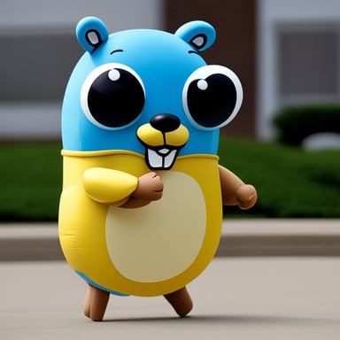 Go Blue Gopher's arms like a couple of fortnights in a bad balloon.