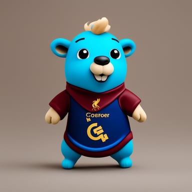 A Go Blue Gopher in a FC Liverpool jersey.