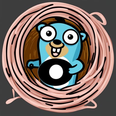 Go Blue Gopher being spaghettified into a black hole.