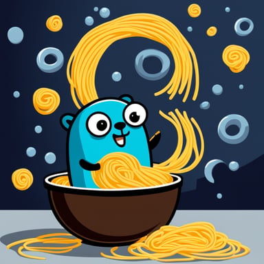 Go Blue Gopher being spaghettified into a black hole.