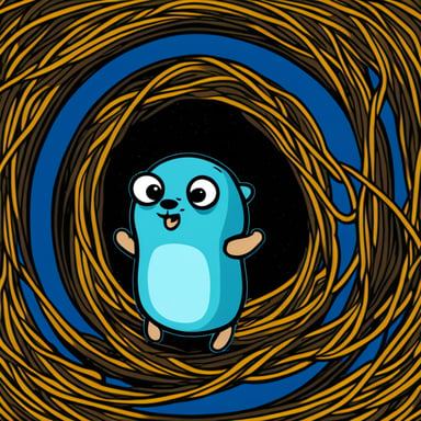 Go Blue Gopher being spaghettified into a black hole.