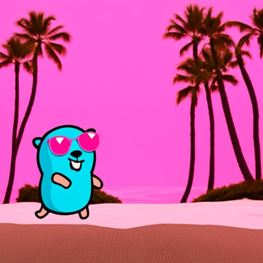Go Blue Gopher in Miami with Pink Gopher.