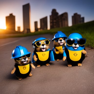 A gopher security team, led by the vigilant Go Blue Gopher, ensures the safety of the underground networks.