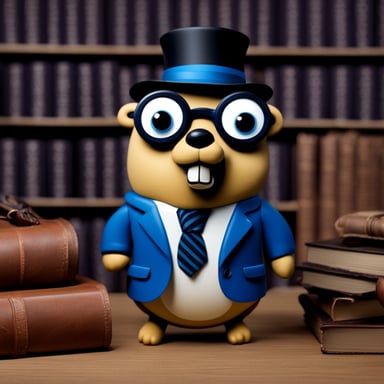 Mysterious gentleman go blue gopher.