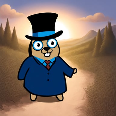Mysterious gentleman go blue gopher.