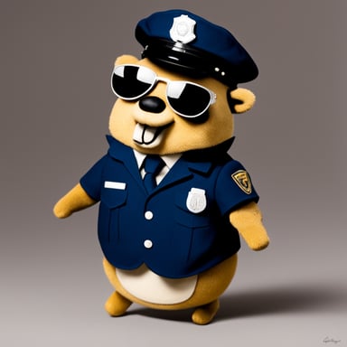 Go Blue Gopher dressed as a cop.