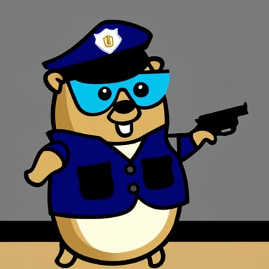 Go Blue Gopher dressed as a cop.