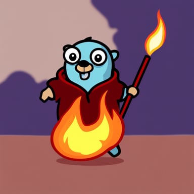 Go Blue Gopher on fire.