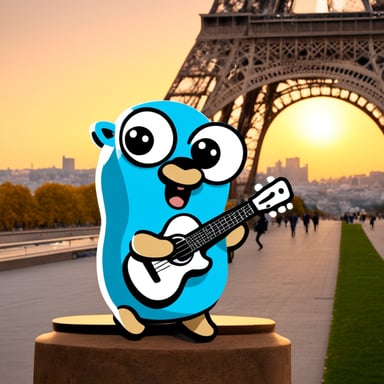 A Go Blue Gopher on the Eiffel Tower.