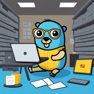 Go Blue Gopher working at the Numeral fintech.