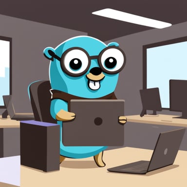 Go Blue Gopher working at the Numeral fintech.