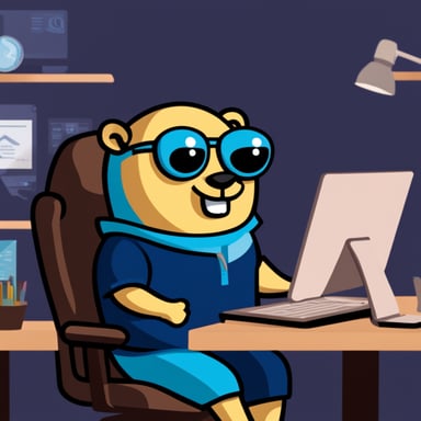 Go Blue Gopher working at the Numeral fintech.
