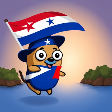 Go blue gopher explores the flag of Cuba.