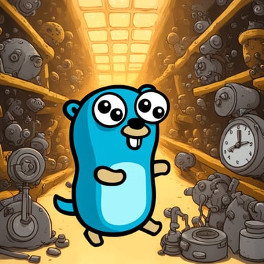 Go Blue Gopher travelling through time.