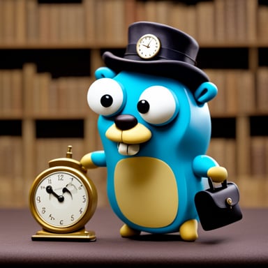 Go Blue Gopher travelling through time.