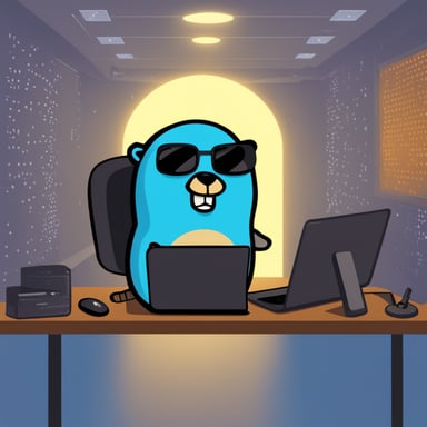 Go Blue Gopher hacks into the system, dodging virtual security measures with the skill of a Matrix-style hacker.