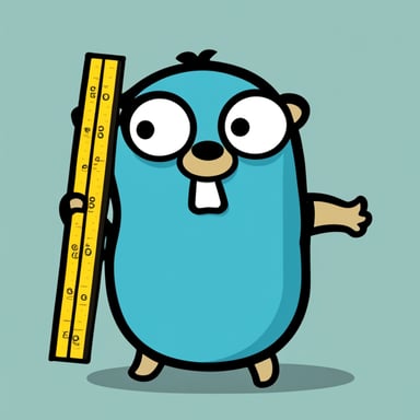 A confused-looking Go Blue Gopher holding a measure tape.