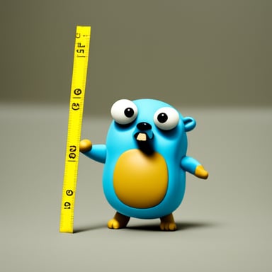 A confused-looking Go Blue Gopher holding a measure tape.