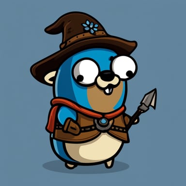 Go Blue Gopher as a character from The Witcher 3 game.