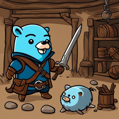 Go Blue Gopher as Geralt from The Witcher 3 game.