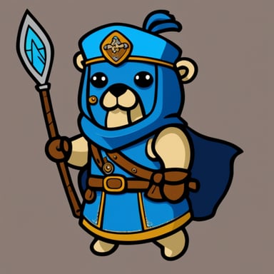 Go Blue Gopher as Bearded Paladin Gopher