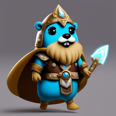 Go Blue Gopher as Bearded Paladin Gopher