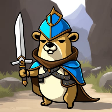 Go Blue Gopher as Bearded Paladin Gopher with heavy armor