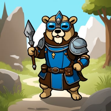 Go Blue Gopher as Bearded Paladin Gopher with heavy armor