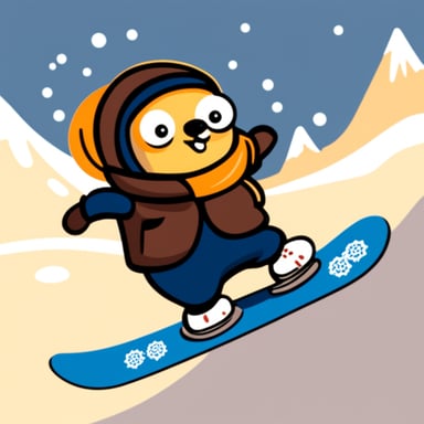 Snowboarding Go Blue Gopher