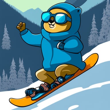 Snowboarding Go Blue Gopher