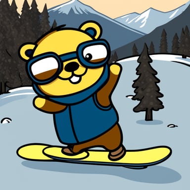 Snowboarding Go Blue Gopher