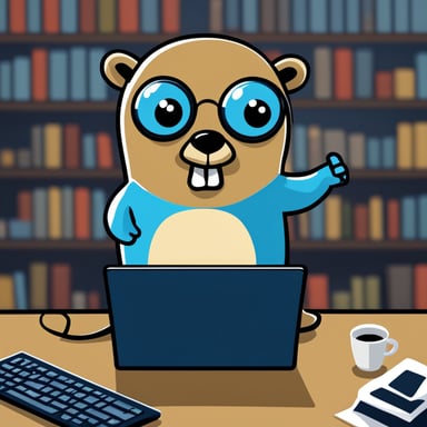 A nefarious Go Blue Gopher sending malicious spam emails on their laptop.