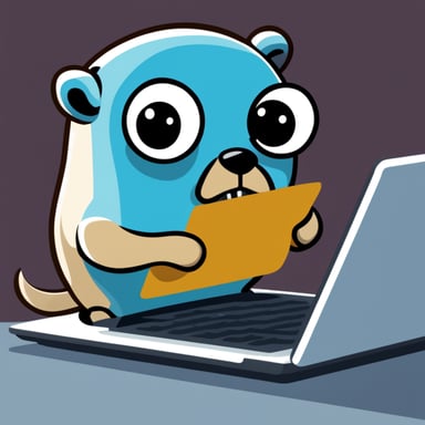A nefarious Go Blue Gopher sending malicious spam emails on their laptop.