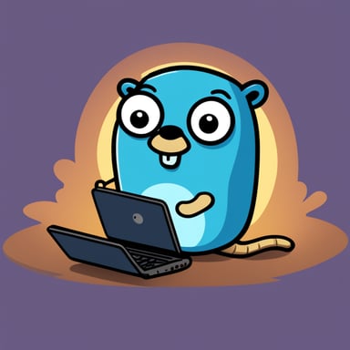 A nefarious Go Blue Gopher sending malicious spam emails on their laptop.