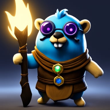 Go blue gopher as a Warcraft character