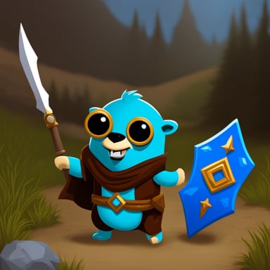 Go blue gopher as a Warcraft character