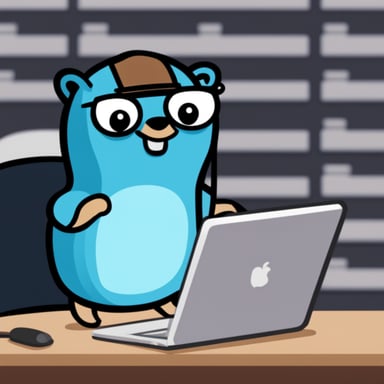 Go Blue Gopher approving a pull request at Github.