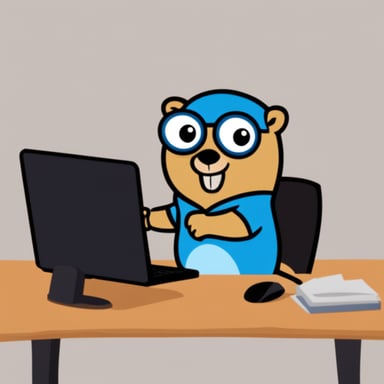 Go Blue Gopher approving a pull request at Github.