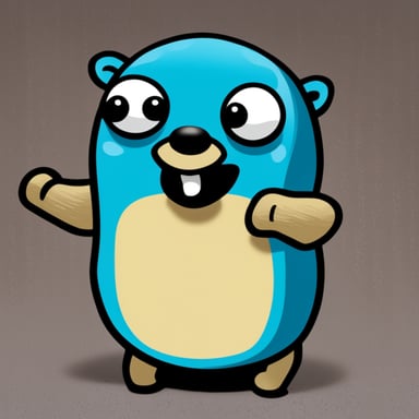The go blue gopher is feeling happy.