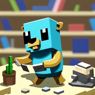 Go Blue Gopher playing Minecraft