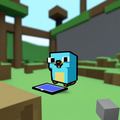 Go Blue Gopher playing Minecraft