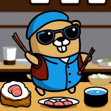 Go blue gopher loves sushi.