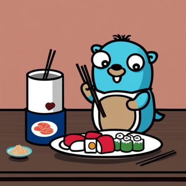 Go blue gopher loves sushi.