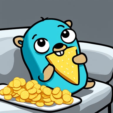 Go Blue Gopher sleeps on the sofa and eats chips.