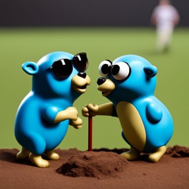 Go Blue Gopher puckering to give a kiss.