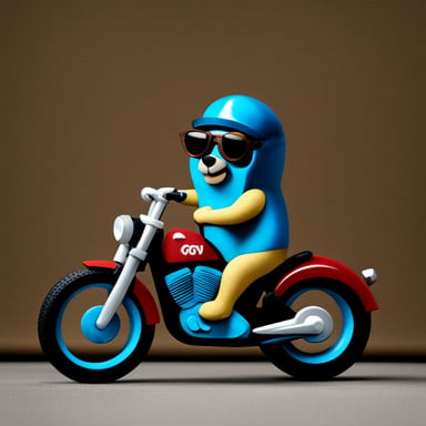 Go Blue Gopher as a biker.